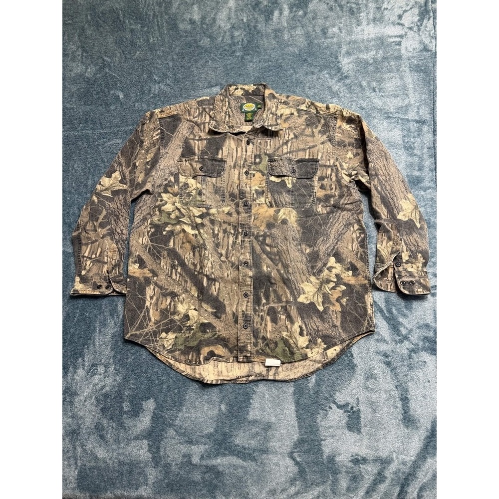 Cabela's Camo Hunting Shirt XL Tall Mens Long Sleeve Cotton Canvas 930061